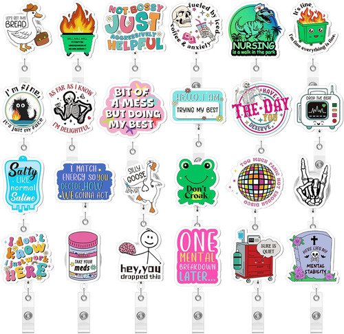 Pcs funny badge reels - pcs,